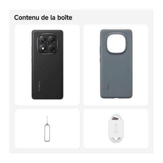  Smartphone XIAOMI Redmi Note14 Pro 5G 256Go Zwart + Hoesje