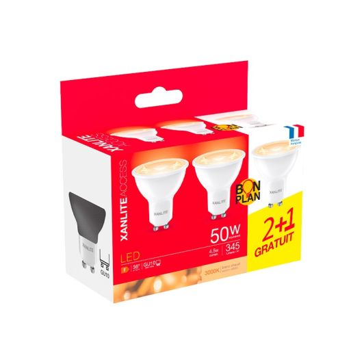 lamp XANLITE GU10 x3 45LM 3000K