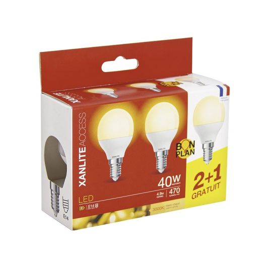 Ampoule XANLITE E14 x3 470LM 3000K