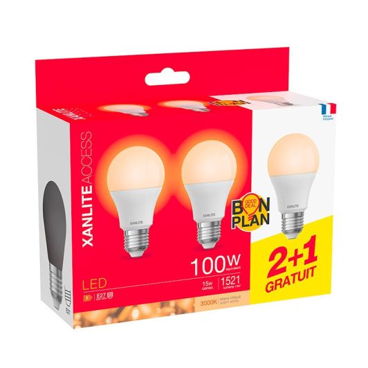 lamp XANLITE E27 x3 100W 3000K