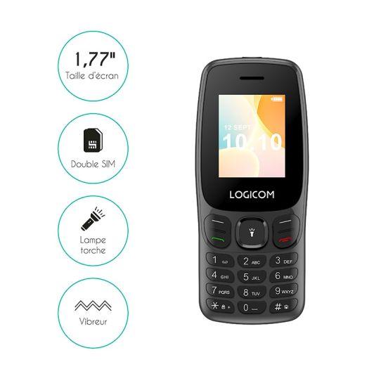 Mobile LOGICOM E44 4G 128Mo Noir