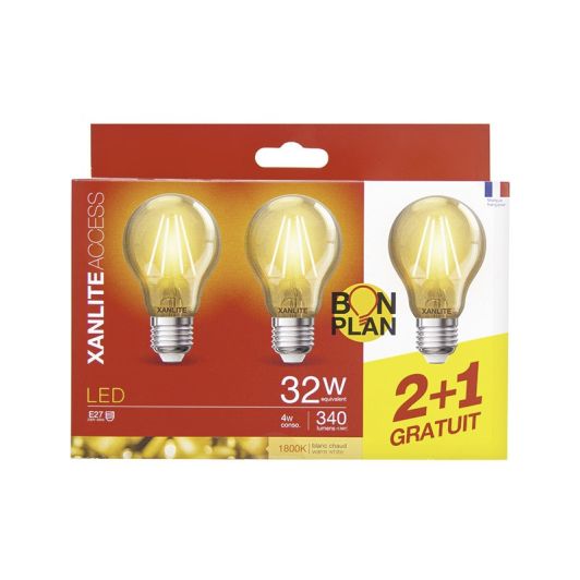 Ampoule XANLITE E27x3 deco