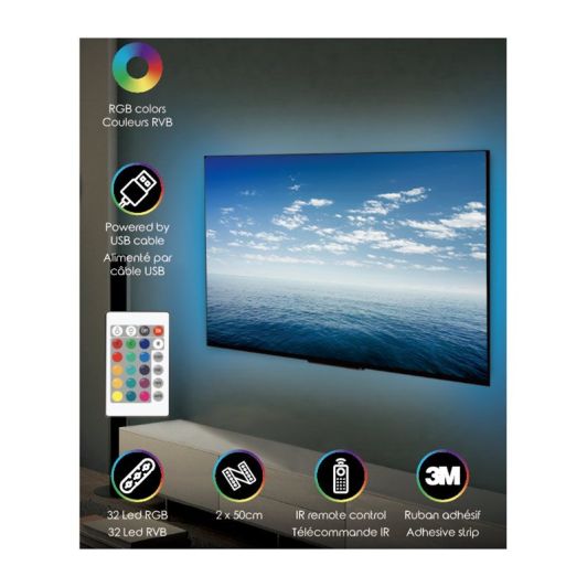 Ruban LED ELECTRO DEPOT 2x50CM-32LED-USB