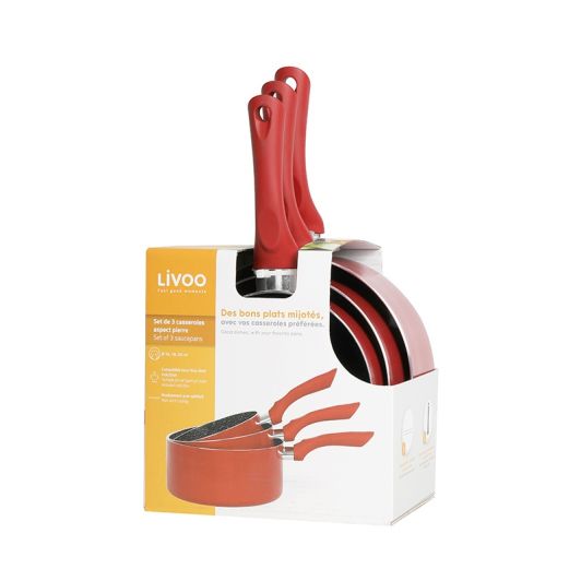 Lot de 3 casseroles 16 18 20 cm