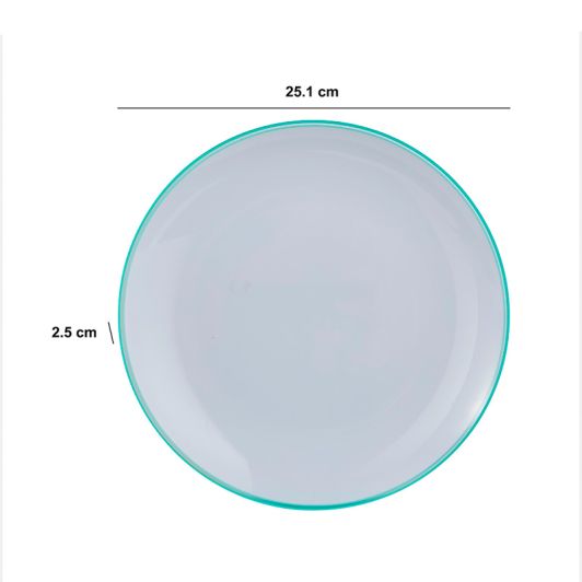 Acryl bord 25 cm in muntkleur