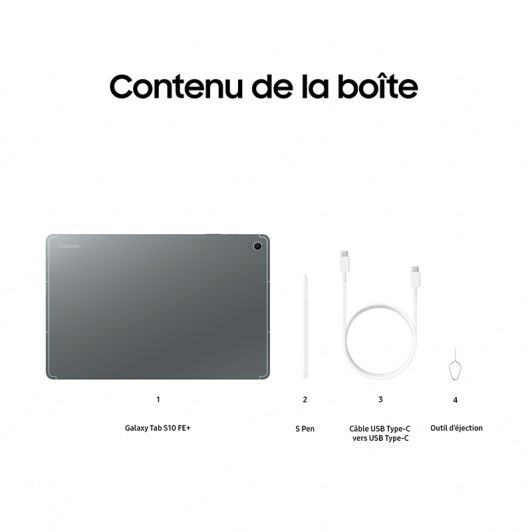 Tablette 13,1' SAMSUNG Galaxy Tab S10FE+ 128Go Anthracite + S pen