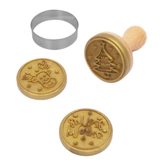 Tampon biscuits empreintes Noël