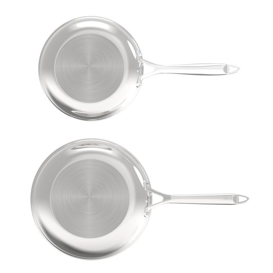 Lot de 2 poêles VALBERG inox triply 24 28cm