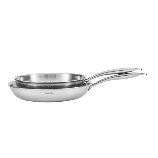 Lot de 2 poêles VALBERG inox triply 24 28cm