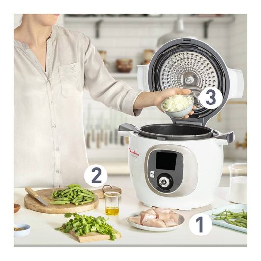 Cookeo MOULINEX CE85XAF0 BLANC + Couvercle Extra crisp