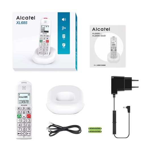 ALCATEL SENIOR TELEFOON XL 685 SOLO Wit