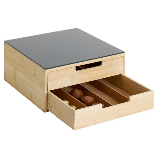 Koffiecapsulehouder met twee lades