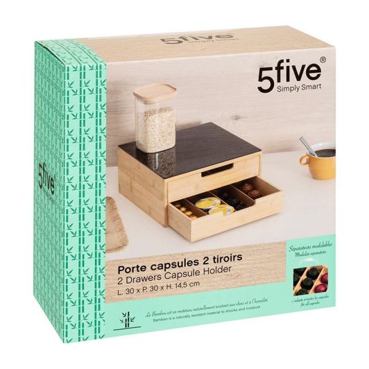 Koffiecapsulehouder met twee lades