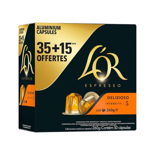 L’OR DELIZIOSO capsules 35+15 voor NESPRESSO-machine