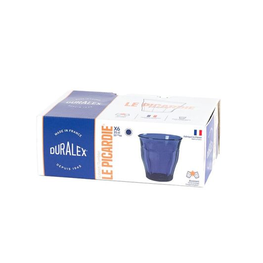 Set van 6 DURALEX Picardie drinkglazen – saffier – 31 cl