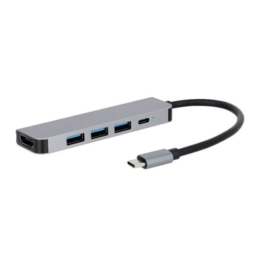 USB-C HUB 5-in-1 - Multifunctionele Adapter met HDMI, USB, SD & Snelladen