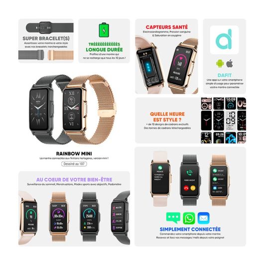 Smartwatch ECHO Rainbow mini Zwart