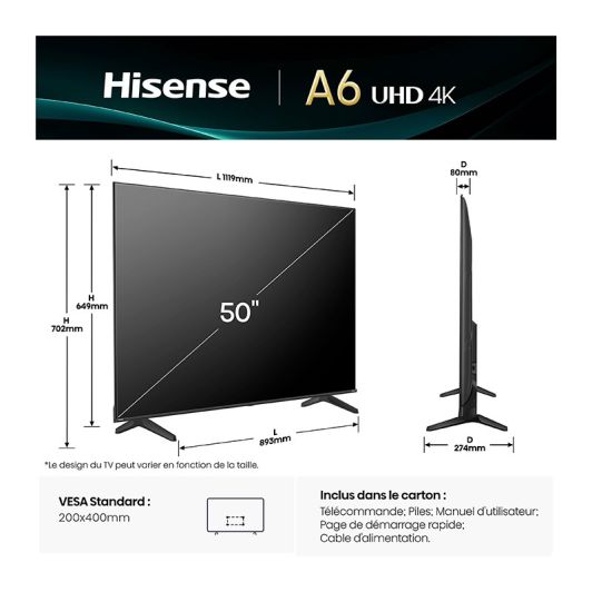 HISENSE 50A6Q - TV 50