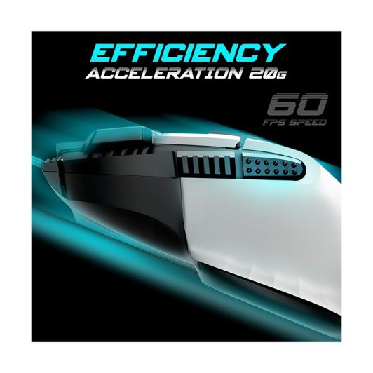 Gamingmuis SPIRIT OF GAMER Wit – 12800 DPI / 8 Programmeerbare Knoppen / Rapid Fire