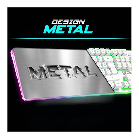 Spirit of Gamer Gamingpakket – Draadloos AZERTY FR-toetsenbord met RGB + Muis 4800 DPI, oplaadbaar, aluminium – Compatibel met PC/PS4/PS5/Xbox – Wit