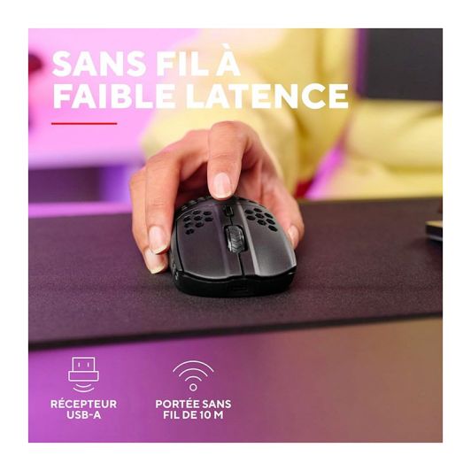 Souris gaming TRUST HELOX sans fil Noir 4800Dpi ultra légère