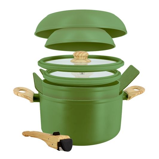 BATTERIE DE CUISSON MENASTYL SUPERBALL 8 pièces olive