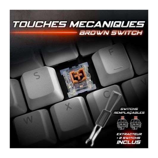 Clavier mécanique gamer RGB SPIRIT OF GAMER XPERT K350 switch marron 