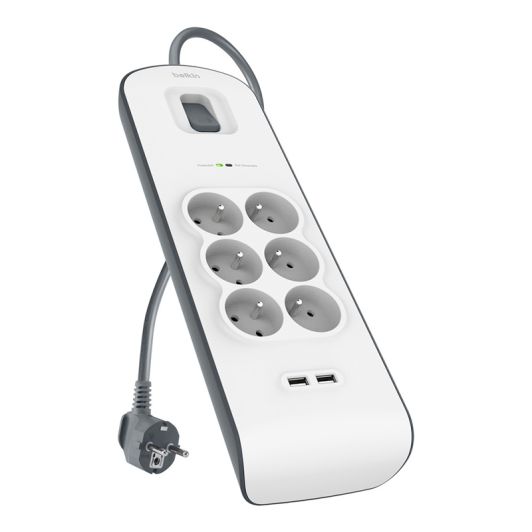 BELKIN Stekkerdoos met Overspanningsbeveiliging x6+2 USB