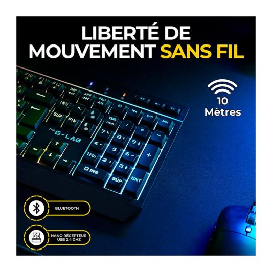 Gamingset THE G-LAB COMBO ELECTRON 4-in-1 draadloos toetsenbord en muis