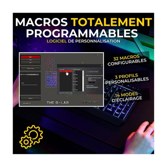 Gamingset THE G-LAB COMBO ELECTRON 4-in-1 draadloos toetsenbord en muis