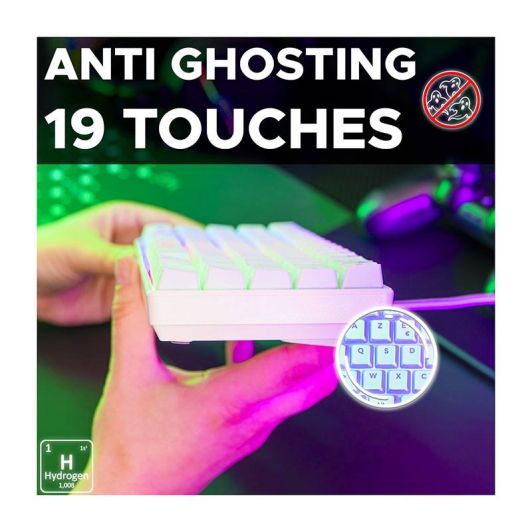 Gaming-toetsenbord THE G-LAB TKL 60% Hydrogen wit