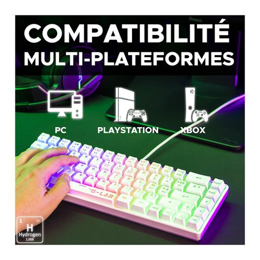 Gaming-toetsenbord THE G-LAB TKL 60% Hydrogen wit