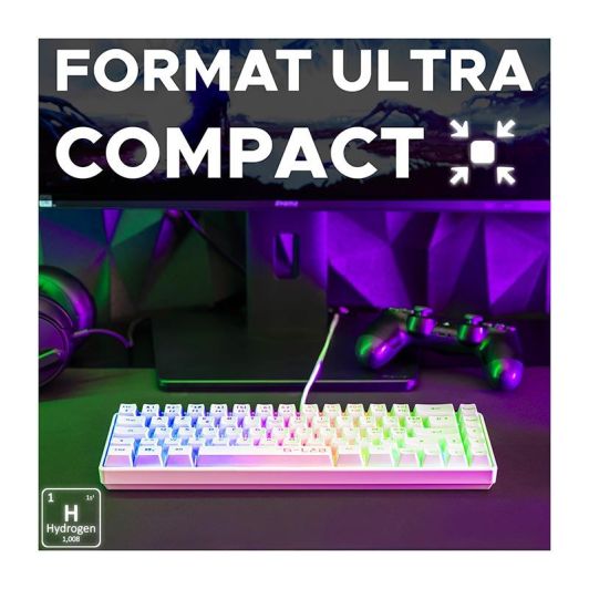 Gaming-toetsenbord THE G-LAB TKL 60% Hydrogen wit