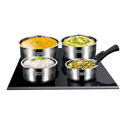 Lot de casseroles ARTHUR MARTIN inox 14-16-18-20 cm