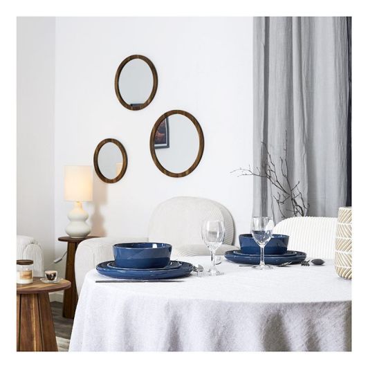 Service à vaisselle 12 pièces grès bleu