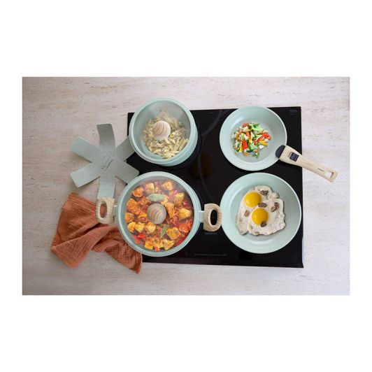 Pannenset MENASTYL SUPERBALL 8 stuks celadon