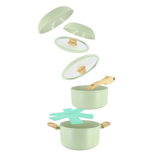 Pannenset MENASTYL SUPERBALL 8 stuks celadon