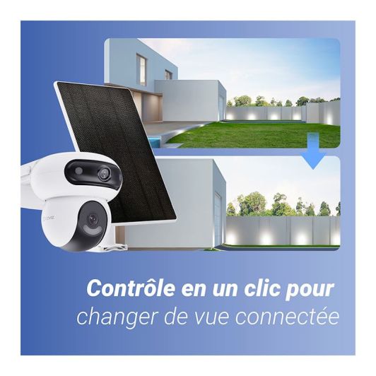 Pack caméra de sécurité EZVIZ HB90 + panneau solaire 8W + carte micro SD 64 Go