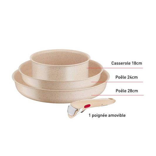 TEFAL Ingenio Delight 8-delige pannenset  crème