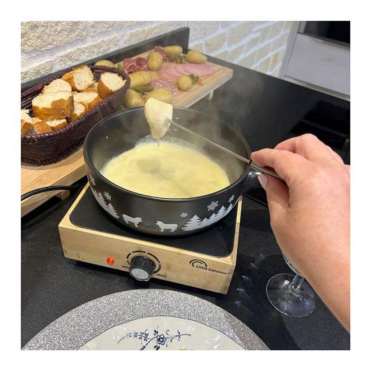 Fondue LITTLE BALANCE met keramische caquelon