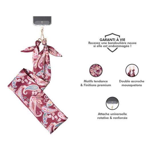 Tour ce cou pour smartphone FORCE POWER Bandana Bordeaux