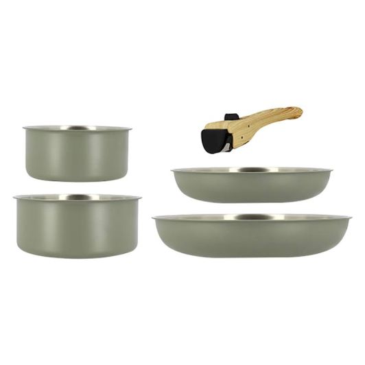 5-delige pannenset MENASTYL EASYNOX kaki