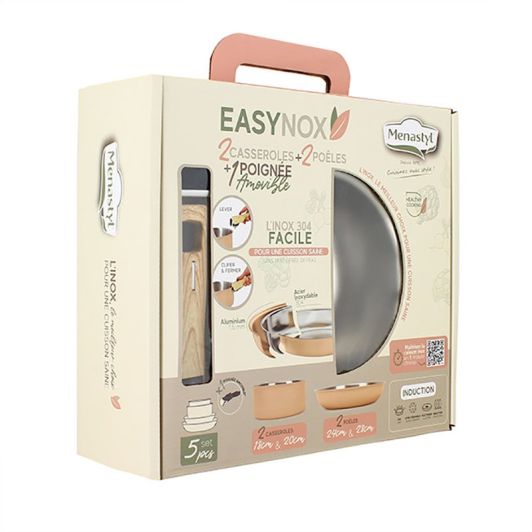 5-delige pannenset MENASTYL EASYNOX klei