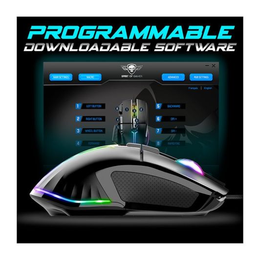 Gamingmuis SPIRIT OF GAMER PRO M5 Zwart Bedraad 12800DPI