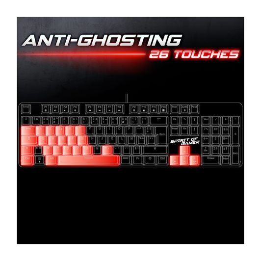 Mechanisch toetsenbord SPIRIT OF GAMER XPERT-K250 – Rode switches, RGB, anti-ghosting 26KRO, hot-swappable