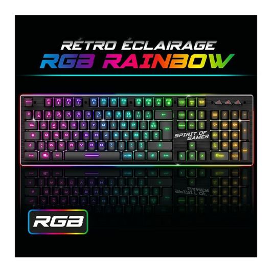 Gamer Pack Spirit of Gamer – Draadloos AZERTY FR RGB-toetsenbord + Muis 4800 DPI, Oplaadbaar, Aluminium, PC/PS4/PS5/Xbox – Zwart