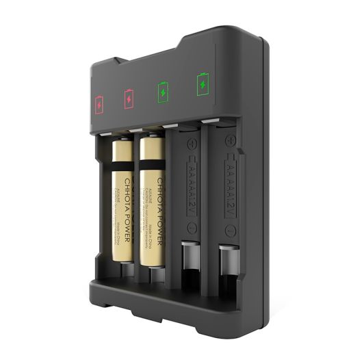 Chargeur universel Mobility pour 4 piles – Charge intelligente (AA/AAA)