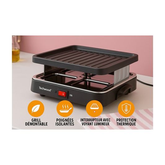 Raclette TECHWOOD voor 4 personen + grill TRA-46