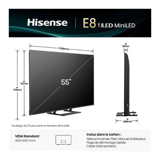 HISENSE 55E8Q - TV 55