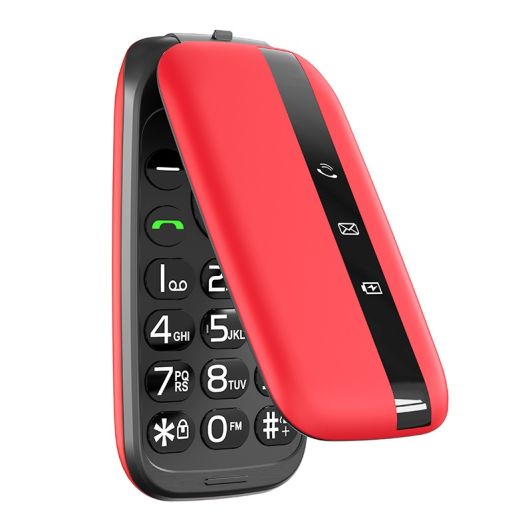 Mobile DANEW K43 4G à clapet Rouge